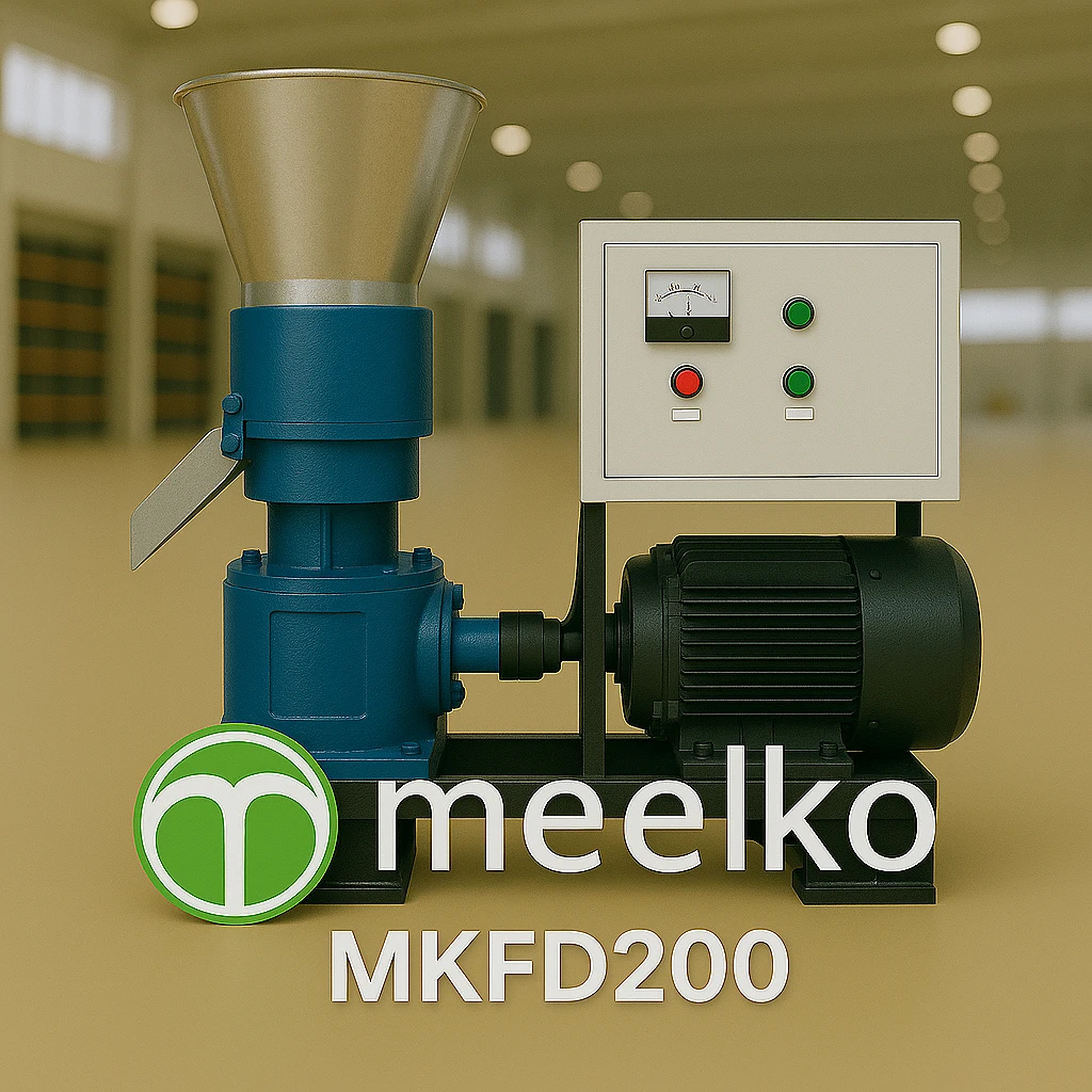 Image du produit associé MKFD200R – Granulateur Biomasse à Rouleaux Rotatifs 200 mm (Type R) - PHA+TGUgPHN0cm9uZz5NS0ZEMjAwUiBUeXBlIFIgKFJvbGxlciBSb3RhdGlvbik8L3N0cm9uZz4gZGUgTWVlbGtvIGVzdCBjb27Dp3UgcG91ciBncmFudWxlciBkZXMgPHN0cm9uZz5ib2lzIGR1cnMsIGJpb21hc3NlcyB0csOocyBzw6hjaGVzLCByw6lzaWR1cyBhZ3JpY29sZXMgcGF1dnJlcyBlbiBsaWduaW5lIGV0IG1hdMOpcmlhdXggYXlhbnQgcGV1IG91IHBhcyBkZSBwb3V2b2lyIGFnZ2x1dGluYW50PC9zdHJvbmc+LjwvcD48cD5Db250cmFpcmVtZW50IGF1eCBtYWNoaW5lcyDDoCBtYXRyaWNlIHJvdGF0aXZlIChUeXBlIEMpLCBsYSBNS0ZEMjAwUiA8c3Ryb25nPmfDqW7DqHJlIHVuZSBwcmVzc2lvbiBiZWF1Y291cCBwbHVzIGltcG9ydGFudGU8L3N0cm9uZz4sIGluZGlzcGVuc2FibGUgcG91ciBjb21wYWN0ZXIgZGVzIG1hdGnDqHJlcyBwcmVtacOocmVzIGRpZmZpY2lsZXMuPC9wPg==